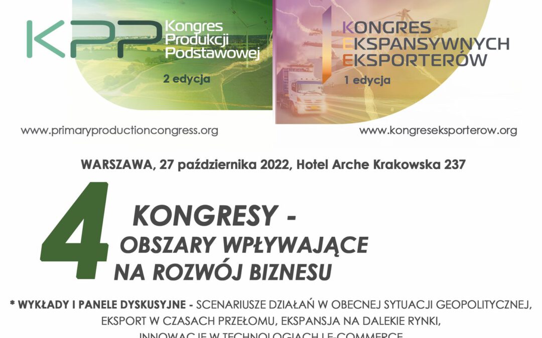 Kongresy poświęcone branży spożywczej (Warszawa, 27.10.2022 r.)